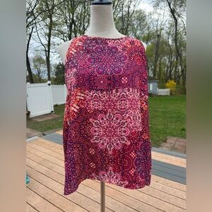 Adrienne Vittadini Floral Print Tank Top Size Large (A2F)